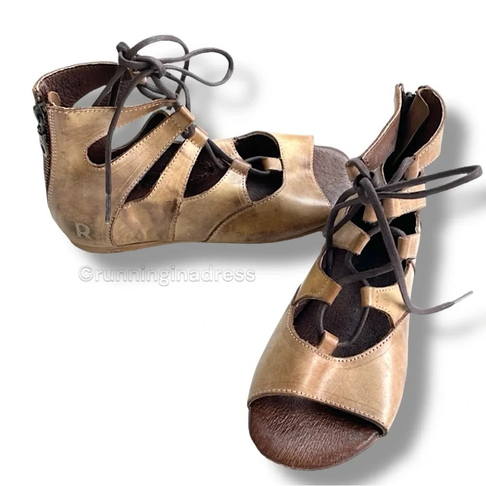 NWT Bed Stu Roan Women’s Winnie Leather Strappy Gladiator Sandal Size 6 In Tan - Picture 4 of 12